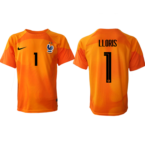 Camiseta Francia Hugo Lloris #1 Portero Primera Equipación Replica Mundial 2022 mangas cortas